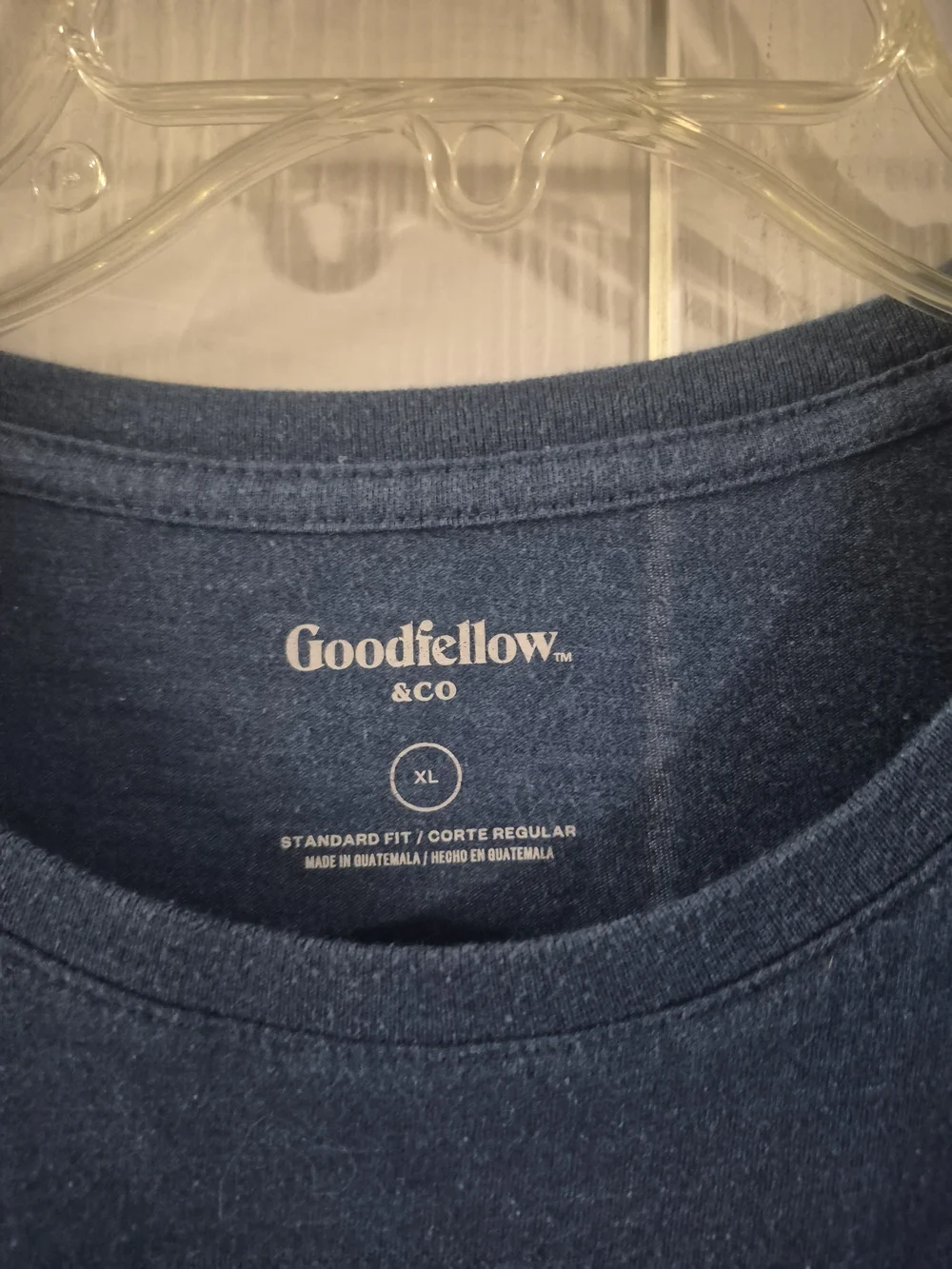 Goodfellow & Co Blue Short Sleeve T-Shirt with Multicolor Striped Circle - Picture 2 of 2